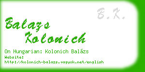 balazs kolonich business card